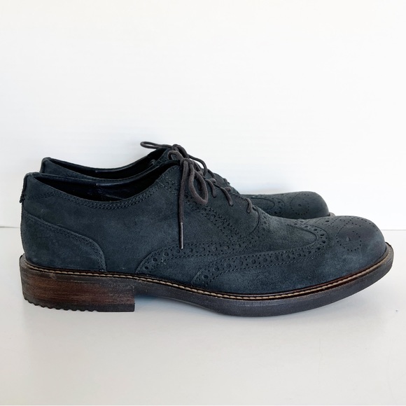 ✖️SOLD✖️•ECCO• NWOB Kenton Oxford Tie Dress Shoe in Black Oiled Suede - Picture 3 of 13